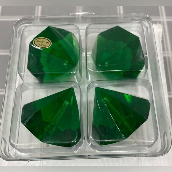 Diamond Shape Floating Gel Candles Emerald Green Four Candles NIOP - Picture 8 of 10